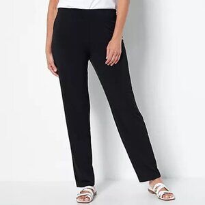 Susan Graver Modern Essentials Reg Liquid Knit Slim Leg Pants